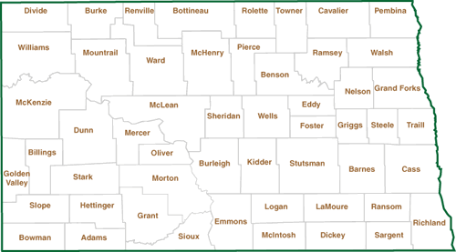 North Dakota Counties